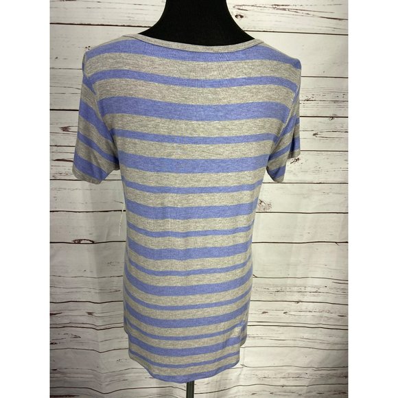 Lularoe Purple‎ Gray Short Sleeve Striped Classic Tee Top NWT Size Medium - Picture 5 of 11